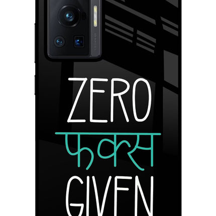 Zero Fucks Given Vivo X70 Pro Glass Case Back Cover by Casekaro