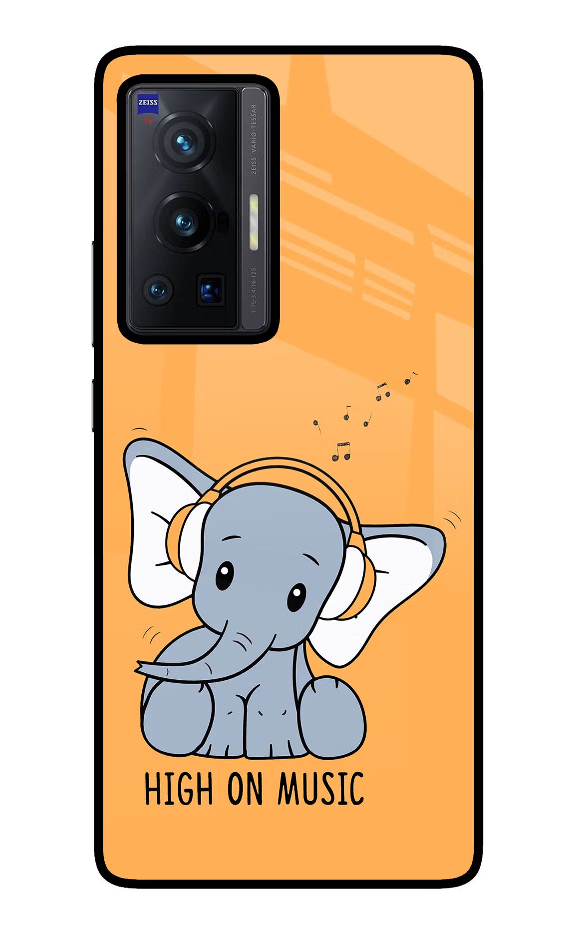 High On Music Vivo X70 Pro Glass Case Back Cover by Casekaro