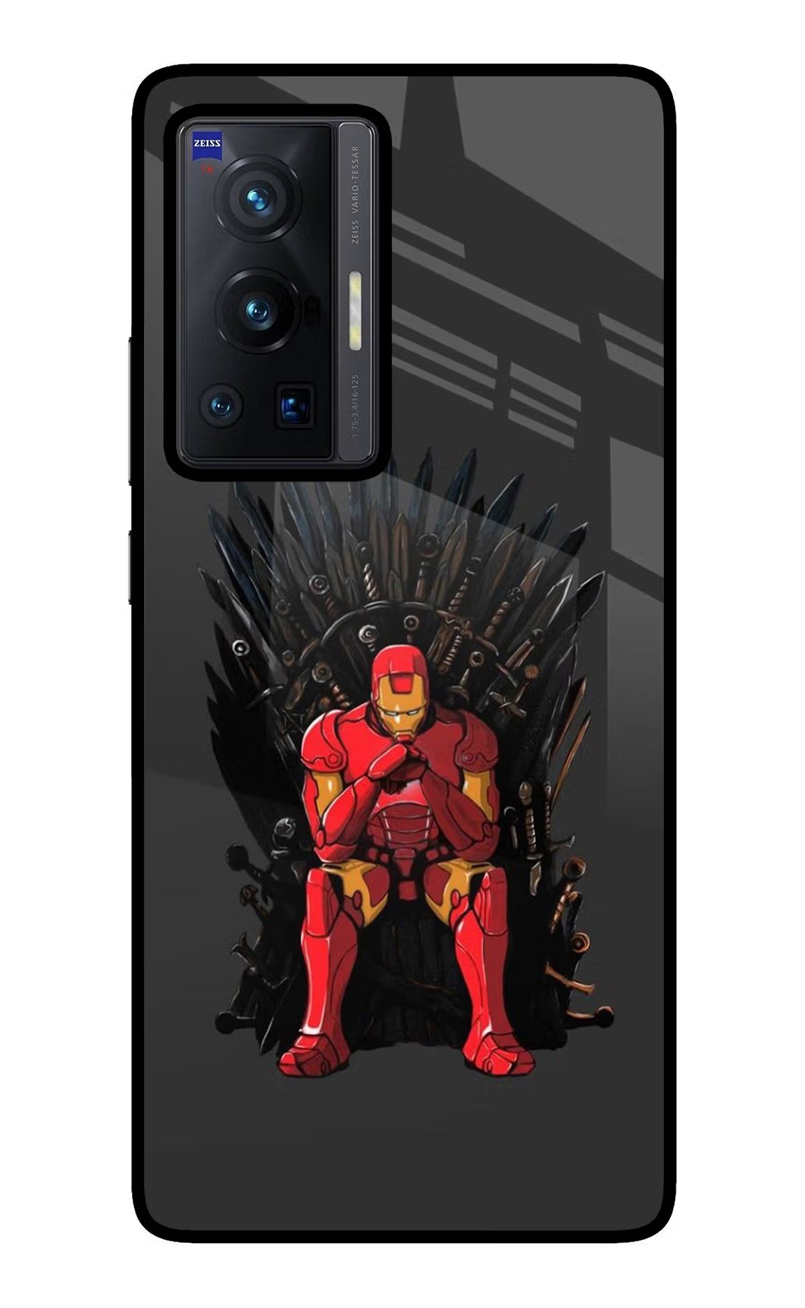 Ironman Throne Vivo X70 Pro Glass Case Back Cover by Casekaro