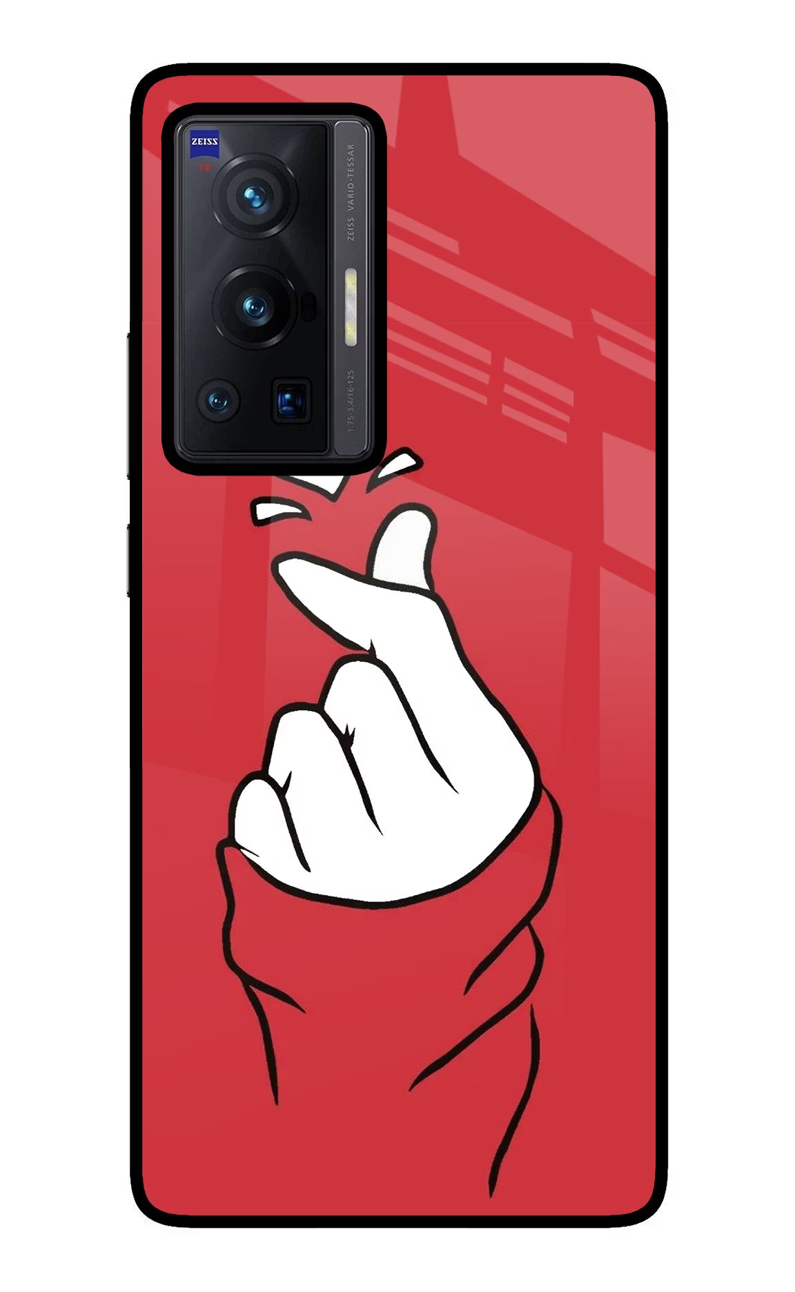 Korean Love Sign Vivo X70 Pro Glass Case Back Cover by Casekaro