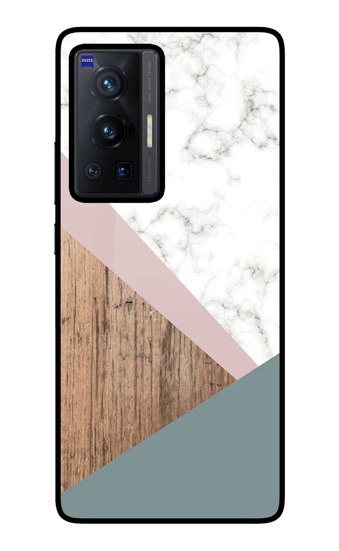 Marble wood Abstract Vivo X70 Pro Glass Case Back Cover by Casekaro