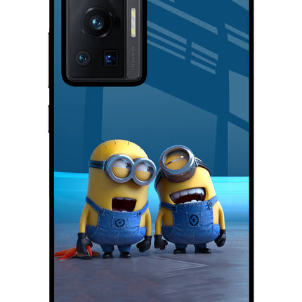 Minion Laughing Vivo X70 Pro Glass Case Back Cover by Casekaro