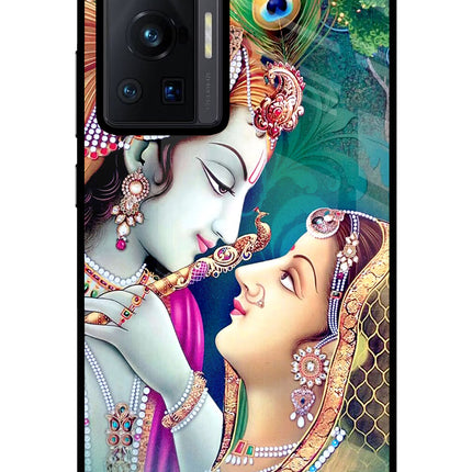 Lord Radha Krishna Vivo X70 Pro Glass Case Back Cover by Casekaro