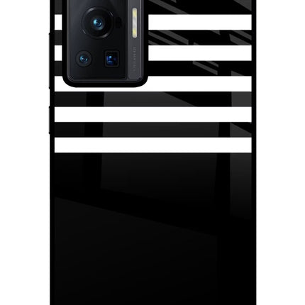 Black and White Print Vivo X70 Pro Glass Case Back Cover by Casekaro