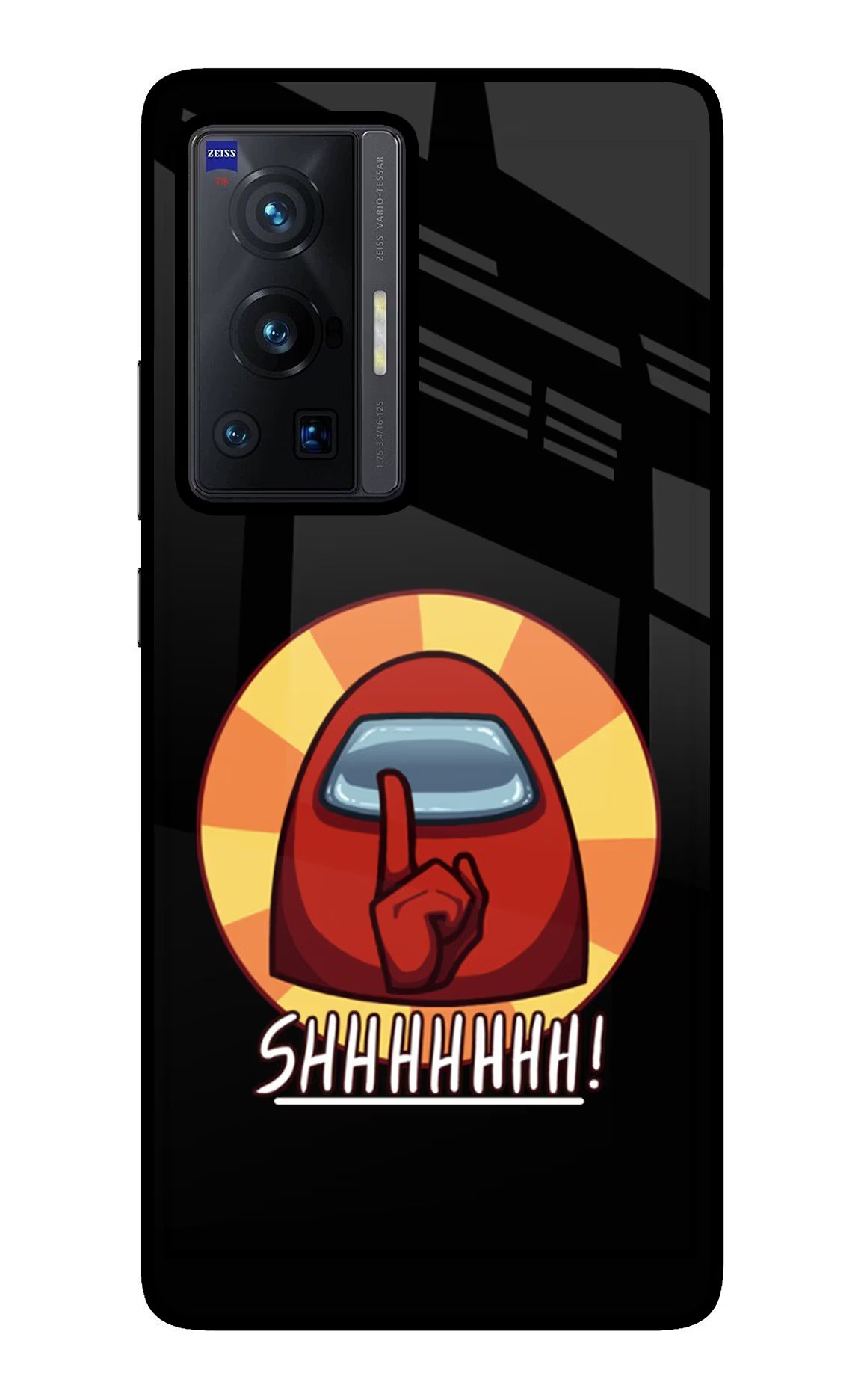 Among Us Shhh! Vivo X70 Pro Glass Case Back Cover by Casekaro