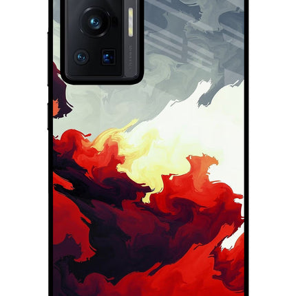Fire Cloud Vivo X70 Pro Glass Case Back Cover by Casekaro