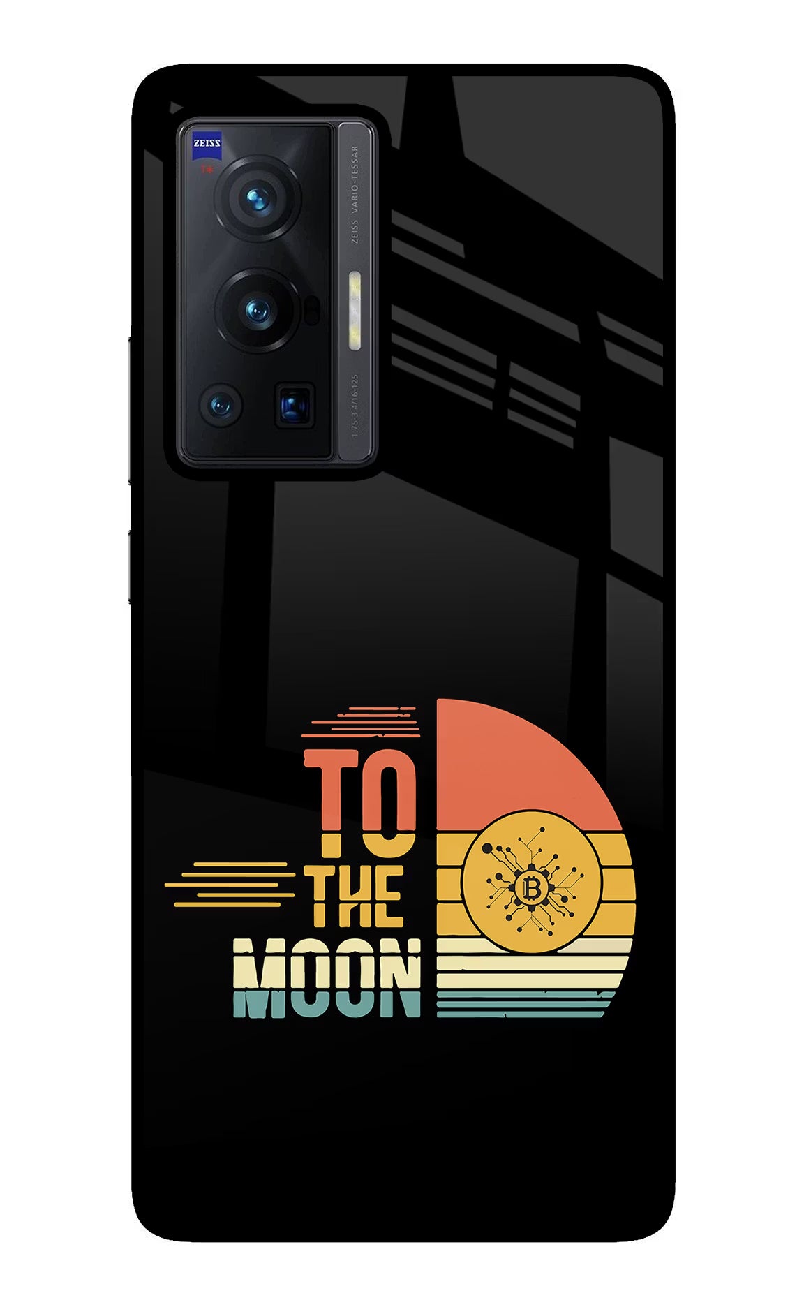 To the Moon Vivo X70 Pro Glass Case Back Cover by Casekaro