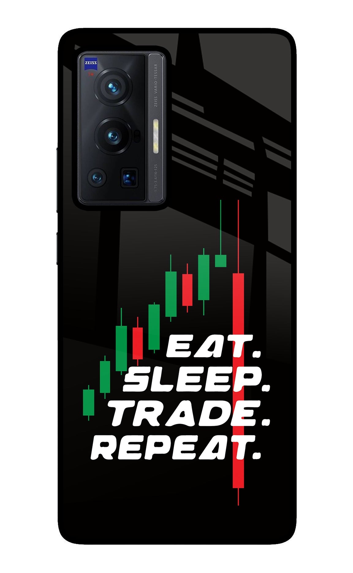 Eat Sleep Trade Repeat Vivo X70 Pro Glass Case