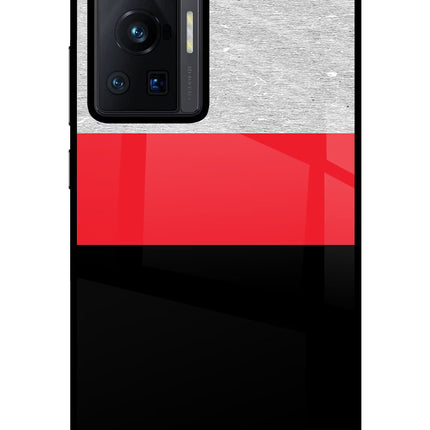 Tri Color Pattern Vivo X70 Pro Glass Case Back Cover by Casekaro