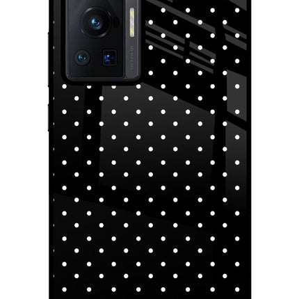White Dots Vivo X70 Pro Glass Case Back Cover by Casekaro