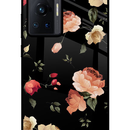 Flowers Vivo X70 Pro Glass Case Back Cover by Casekaro