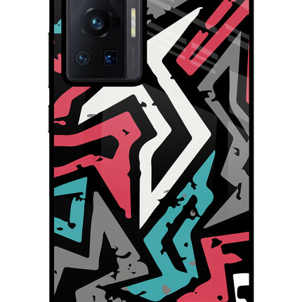 Geometric Graffiti Vivo X70 Pro Glass Case Back Cover by Casekaro