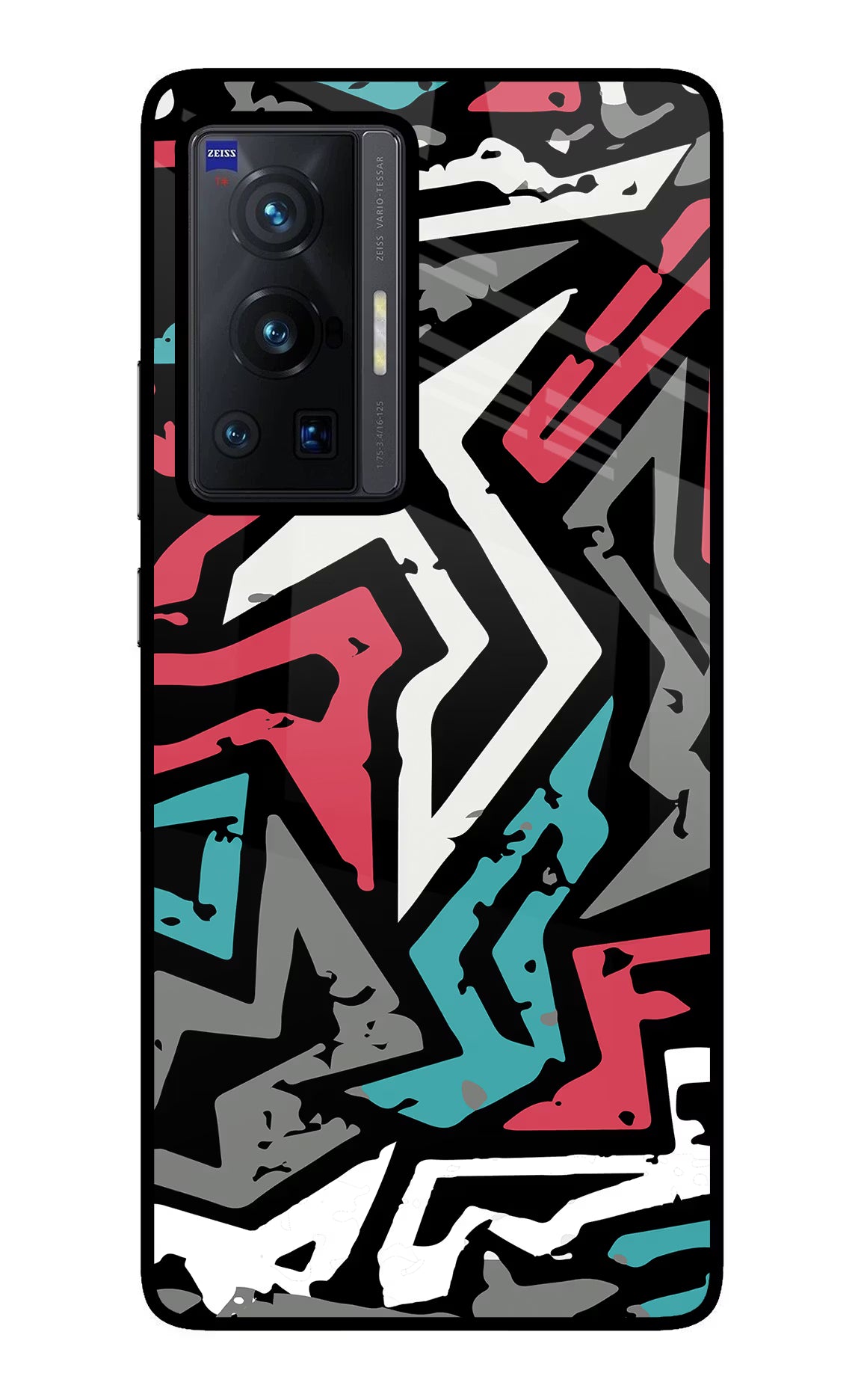 Geometric Graffiti Vivo X70 Pro Glass Case Back Cover by Casekaro