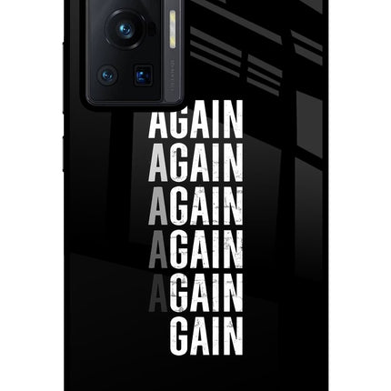 Again Again Gain Vivo X70 Pro Glass Case Back Cover by Casekaro