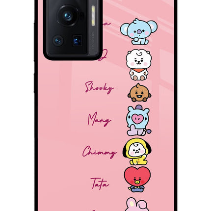 BTS names Vivo X70 Pro Glass Case Back Cover by Casekaro