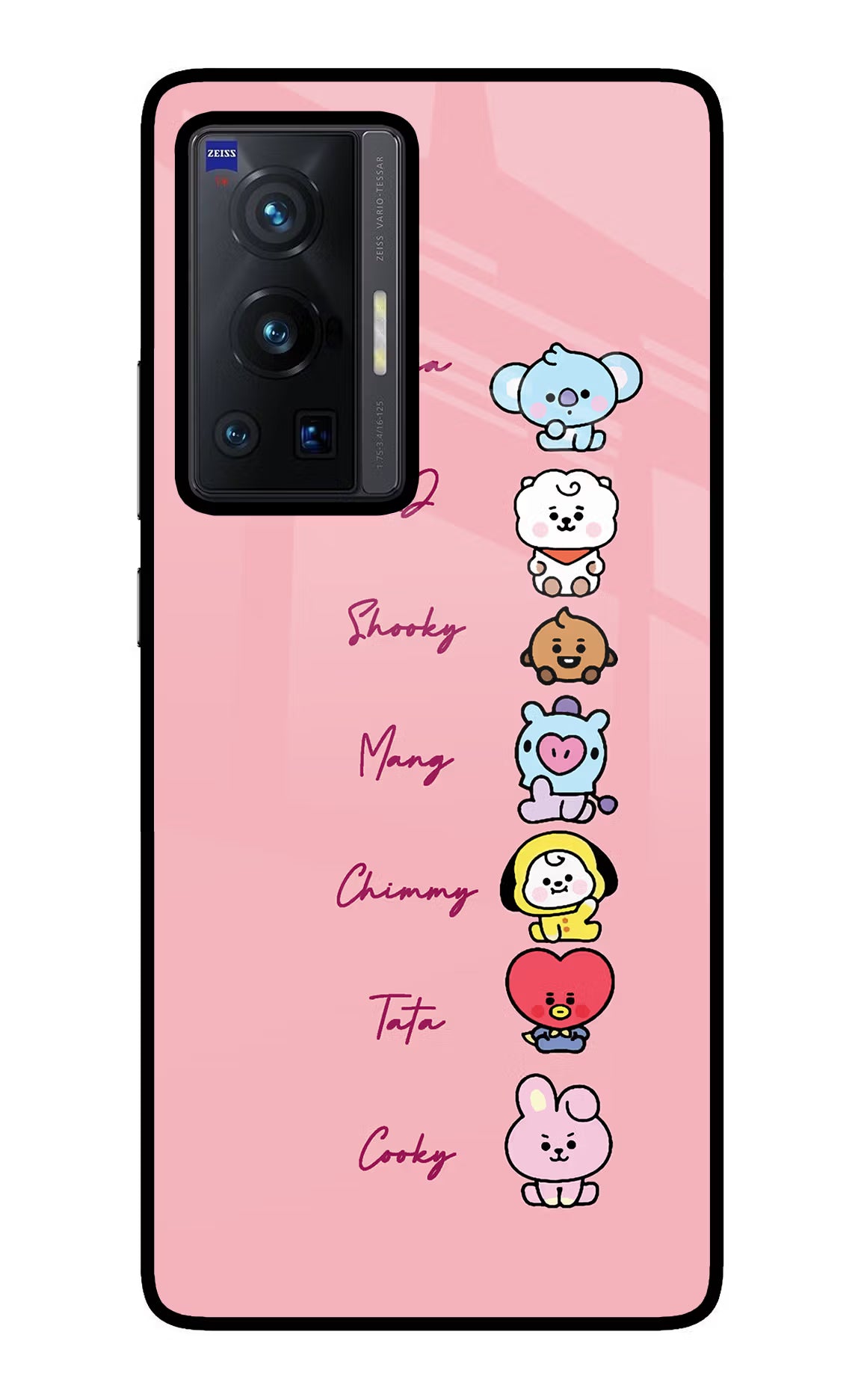 BTS names Vivo X70 Pro Glass Case Back Cover by Casekaro