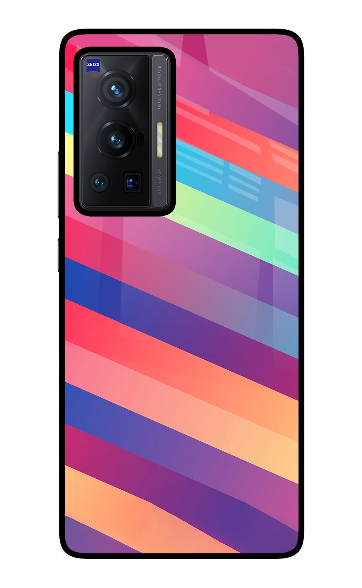 Stripes color Vivo X70 Pro Glass Case