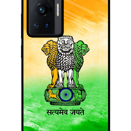 Satyamev Jayate Flag Vivo X70 Pro Glass Case Back Cover by Casekaro