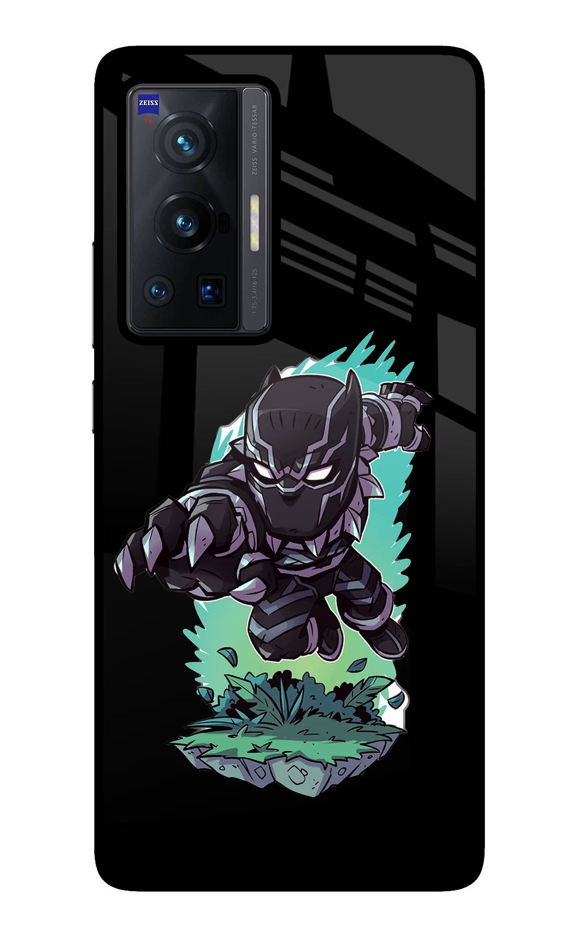 Black Panther Vivo X70 Pro Glass Case Back Cover by Casekaro