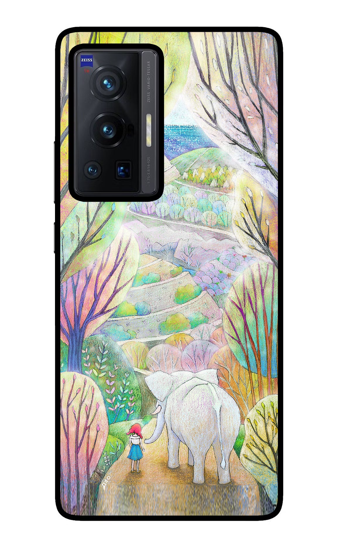 Nature Painting Vivo X70 Pro Glass Case Back Cover by Casekaro