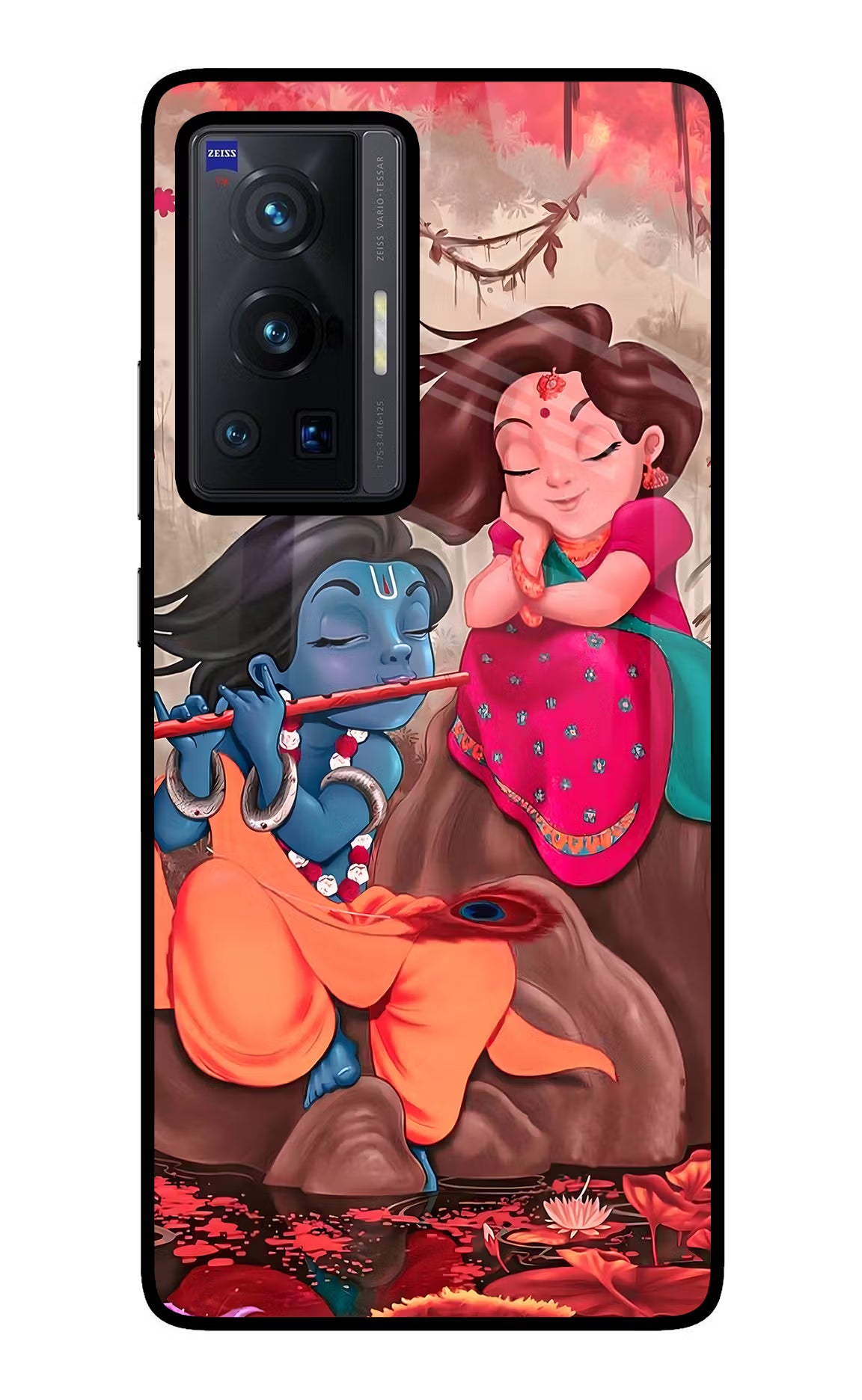 Radhe Krishna Vivo X70 Pro Glass Case Back Cover by Casekaro