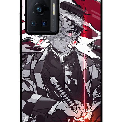 Demon Slayer Vivo X70 Pro Glass Case Back Cover by Casekaro