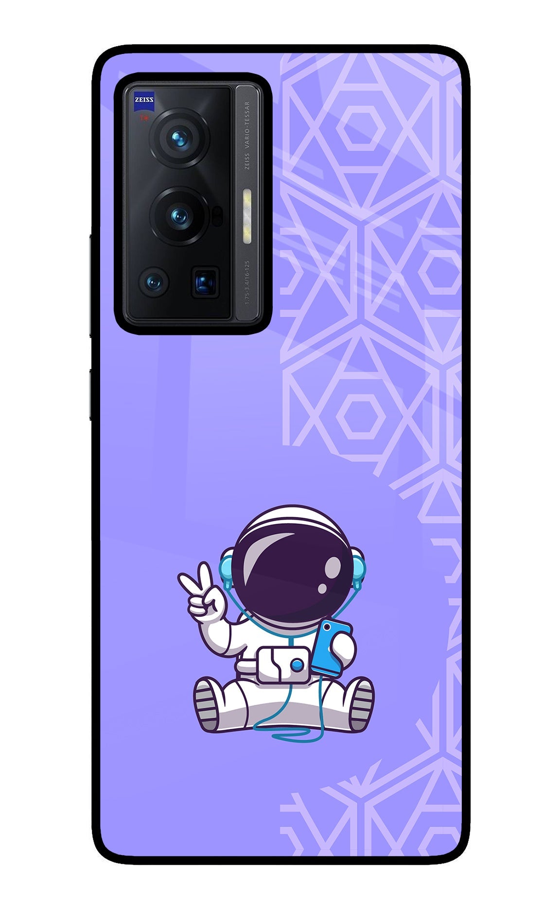 Cute Astronaut Chilling Vivo X70 Pro Glass Case