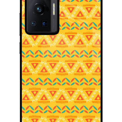 Tribal Pattern Vivo X70 Pro Glass Case Back Cover by Casekaro
