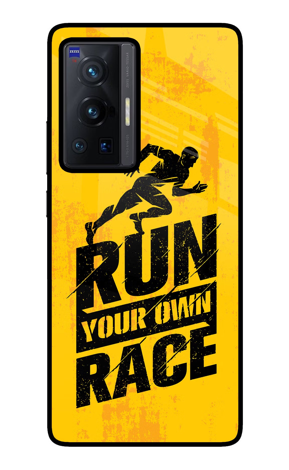 Run Your Own Race Vivo X70 Pro Glass Case Back Cover by Casekaro