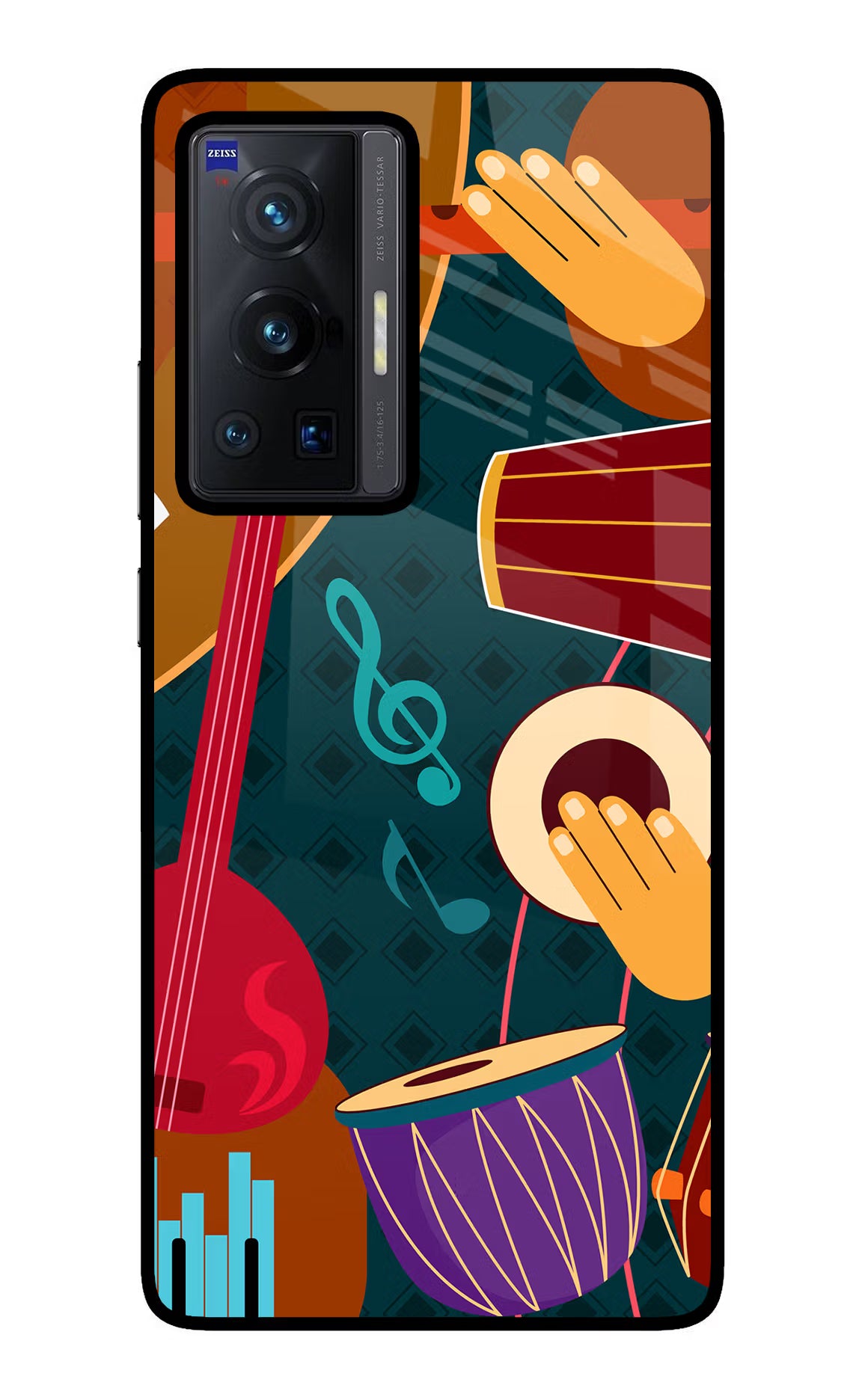 Music Instrument Vivo X70 Pro Glass Case Back Cover by Casekaro