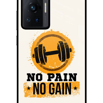 No Pain No Gain Vivo X70 Pro Glass Case Back Cover by Casekaro