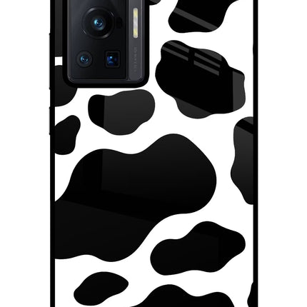Cow Spots Vivo X70 Pro Glass Case Back Cover by Casekaro