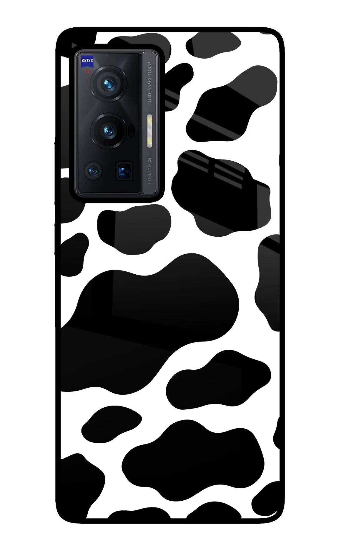 Cow Spots Vivo X70 Pro Glass Case Back Cover by Casekaro