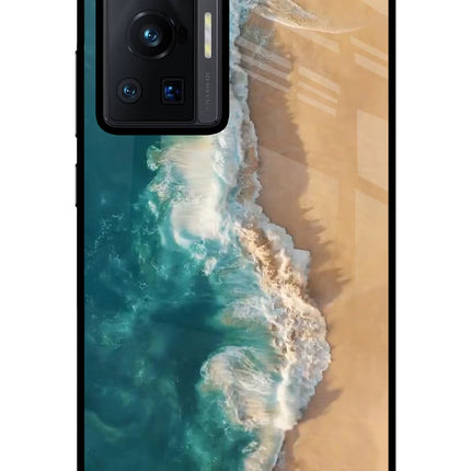 Ocean Beach Vivo X70 Pro Glass Case Back Cover by Casekaro