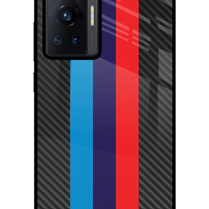 BMW Stripes Pattern Vivo X70 Pro Glass Case Back Cover by Casekaro