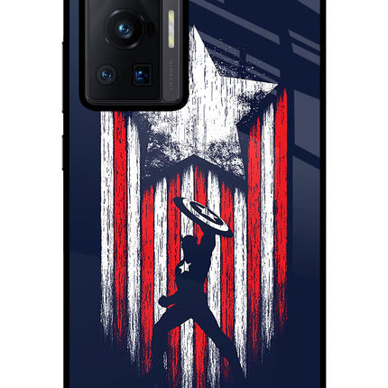Captain America Marvel Art Vivo X70 Pro Glass Case Back Cover by Casekaro