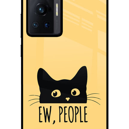 Ew People Catitude Vivo X70 Pro Glass Case Back Cover by Casekaro