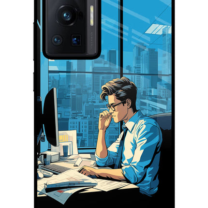 Focused Hustler (AI Generated) Vivo X70 Pro Glass Case Back Cover by Casekaro