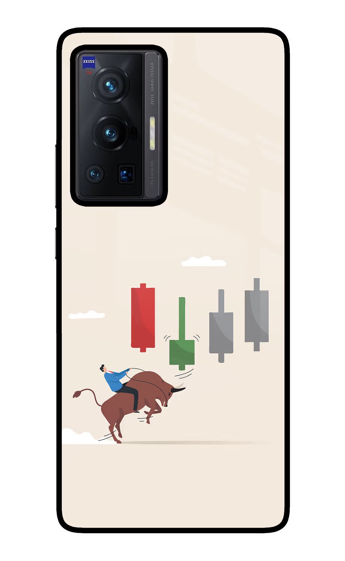 Bull Trading Momentum Vivo X70 Pro Glass Case Back Cover by Casekaro