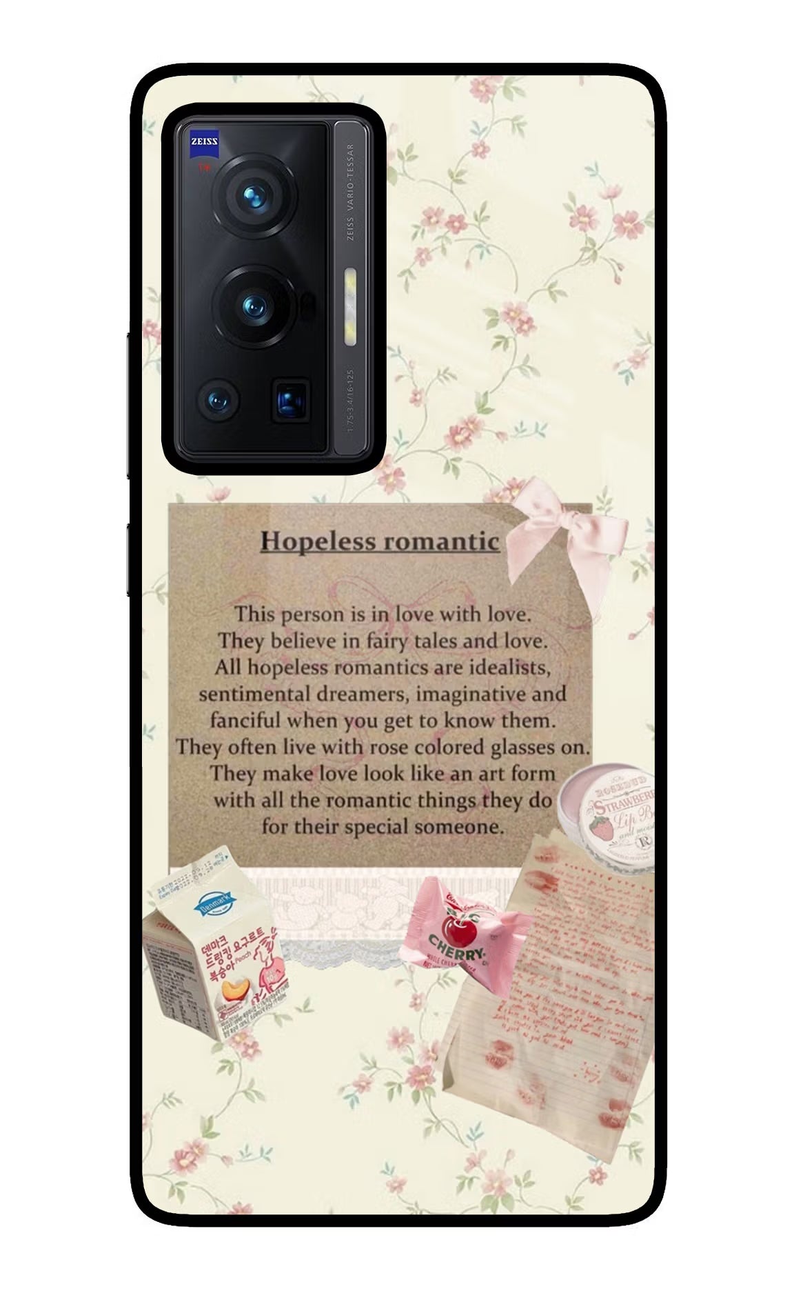 Hopeless Romantic Vivo X70 Pro Glass Case Back Cover by Casekaro