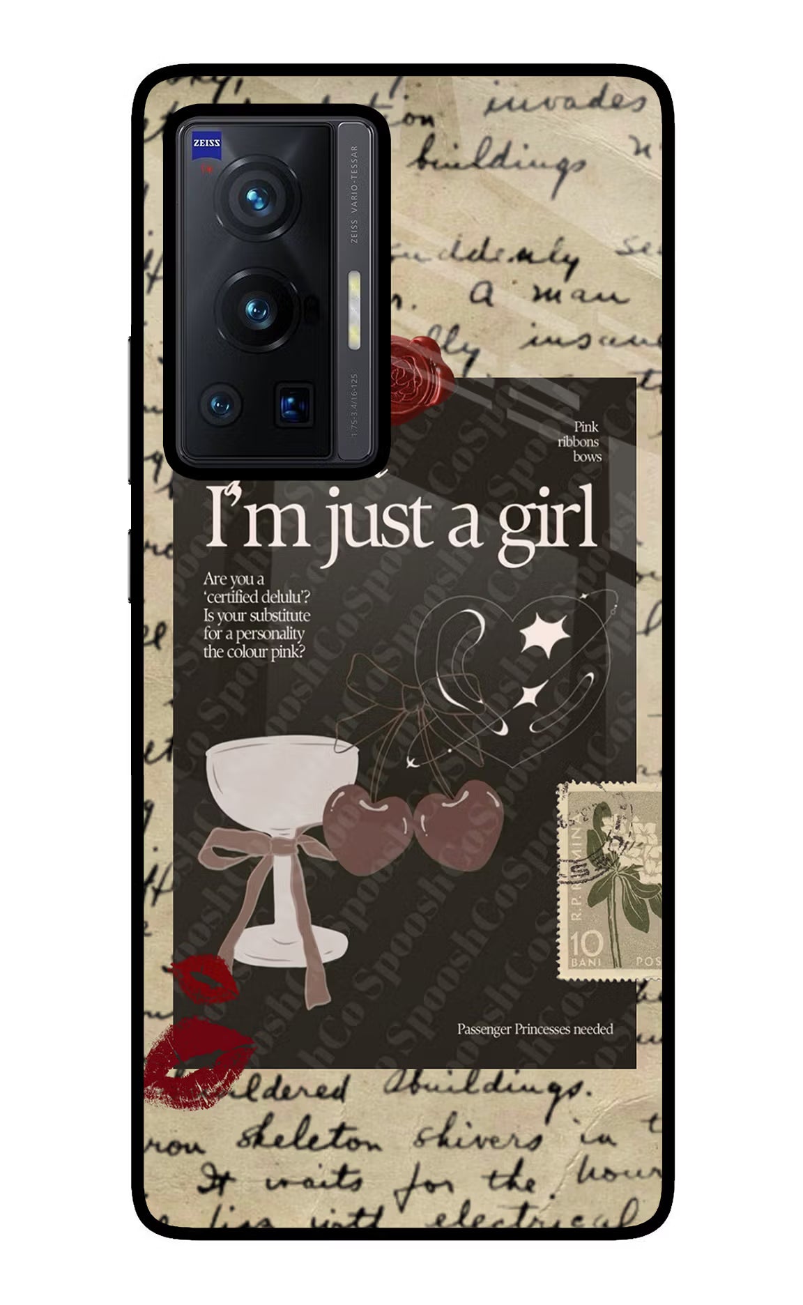 I am just a girl Vivo X70 Pro Glass Case Back Cover by Casekaro