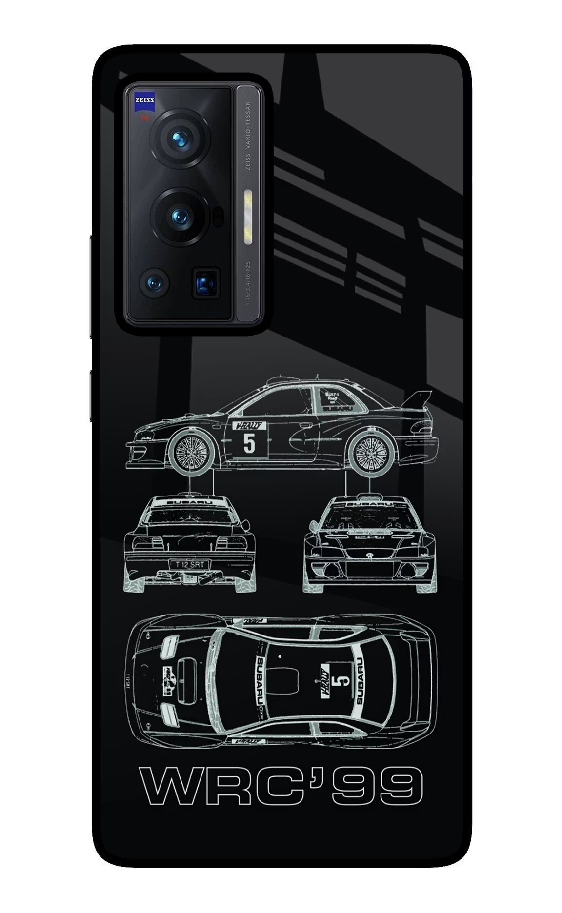 WRC'99 Vivo X70 Pro Glass Case Back Cover by Casekaro