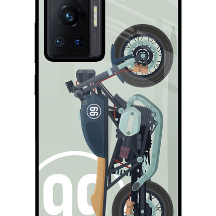 Classic Cafe Racer 99 Vivo X70 Pro Glass Case Back Cover by Casekaro