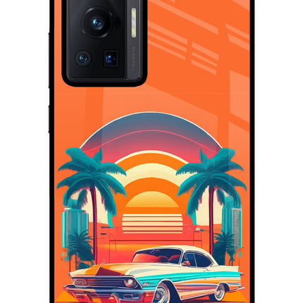 Palm Drive 80s Vivo X70 Pro Glass Case Back Cover by Casekaro