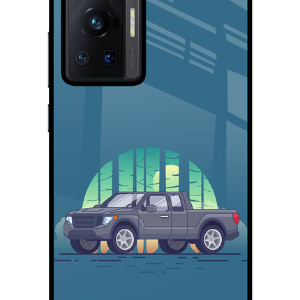 Retro Garage Vibe Vivo X70 Pro Glass Case Back Cover by Casekaro