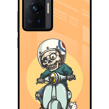 Undead Biker Vivo X70 Pro Glass Case Back Cover by Casekaro