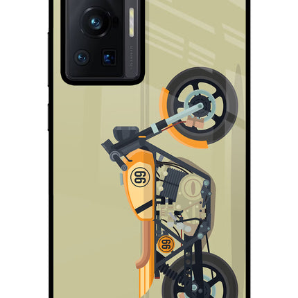 Vertical Speedster Vivo X70 Pro Glass Case Back Cover by Casekaro
