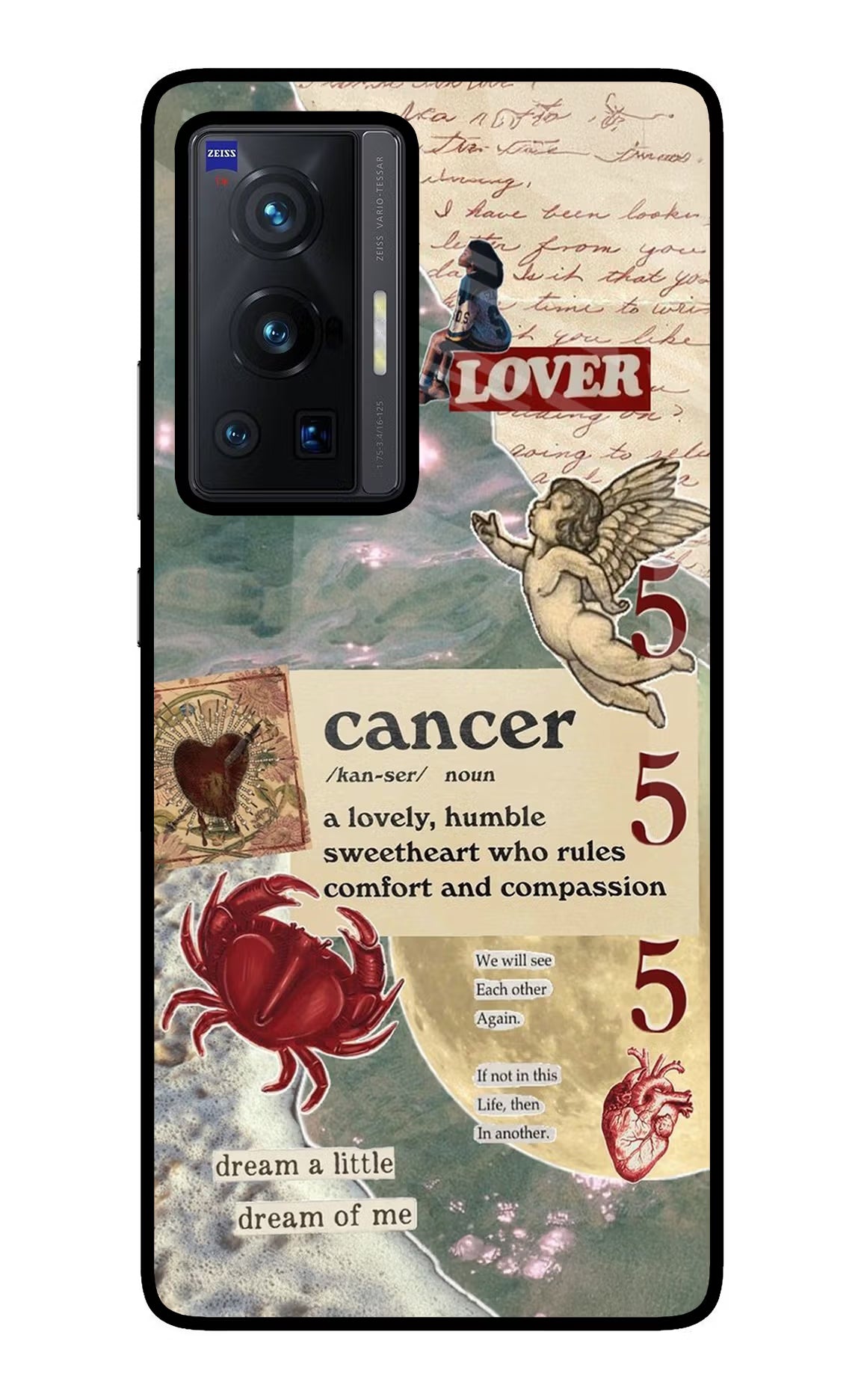 Cancer Zodiac Vivo X70 Pro Glass Case