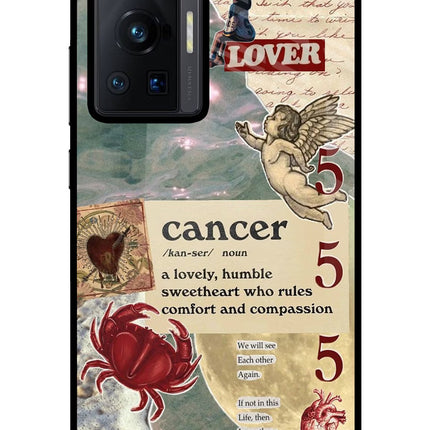 Cancer Zodiac Vivo X70 Pro Glass Case Back Cover by Casekaro