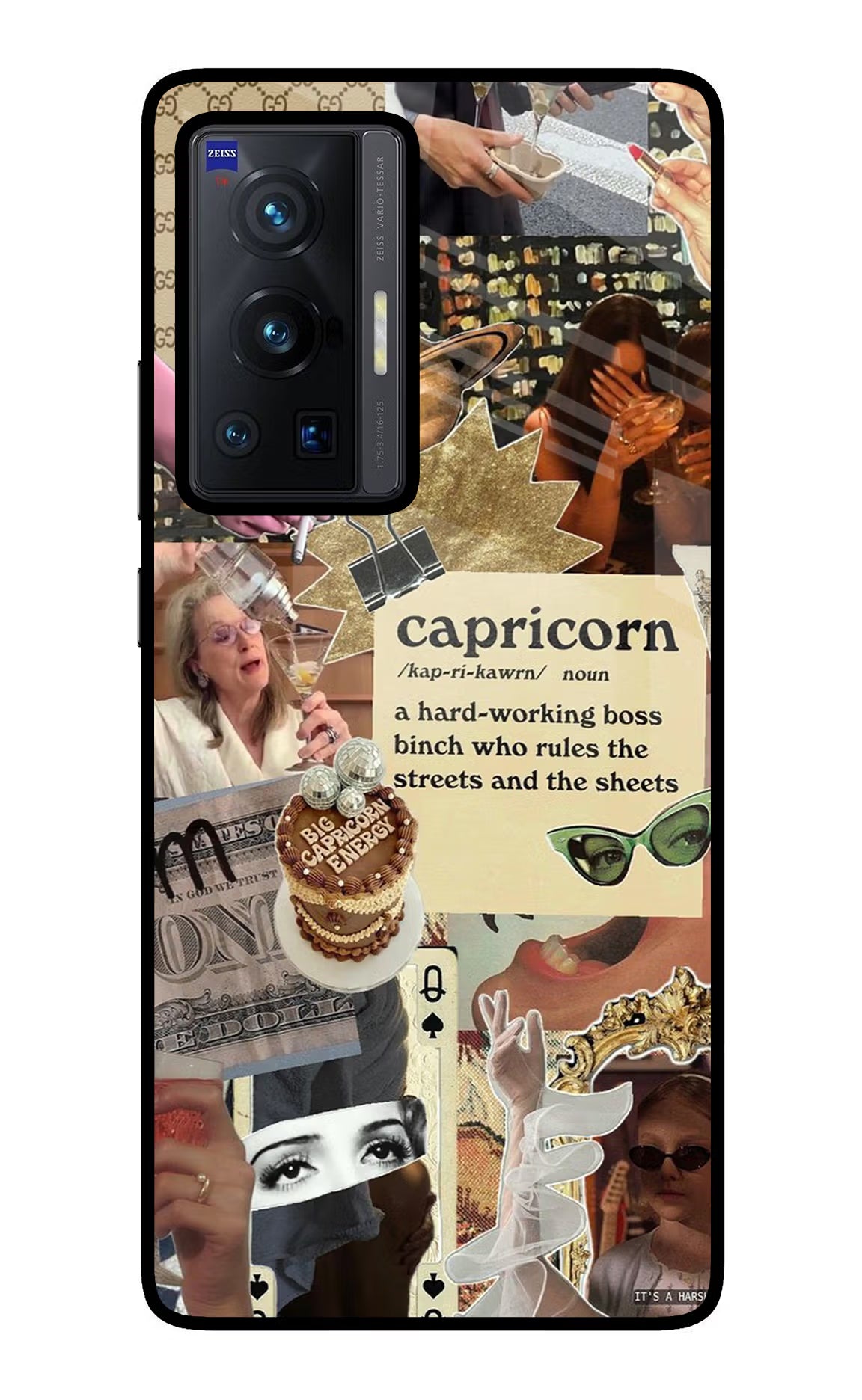 Capricorn Zodiac Vivo X70 Pro Glass Case Back Cover by Casekaro